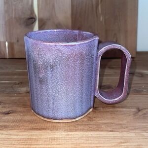 Bay Studio art pottery mug Purple drip beach Cottagecore Rustic